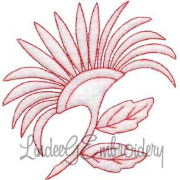 Picture of Aster Redwork - Single Machine Embroidery Design