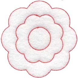 Marigold Redwork Center - Single Machine Embroidery Design