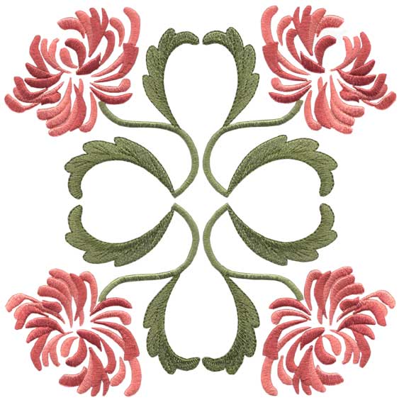 Chrysanthemum Filled full-size Machine Embroidery Design
