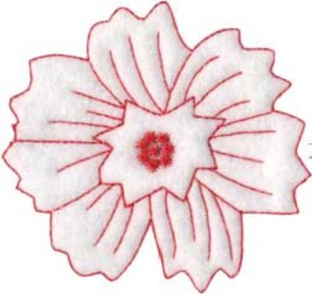 Picture of Carnation Redwork Center - Single Machine Embroidery Design