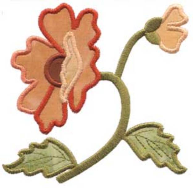 Picture of Poppy Applique - Single Machine Embroidery Design