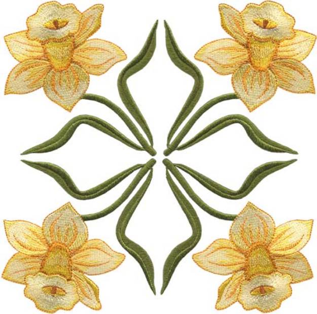 Picture of Daffodil Filled Machine Embroidery Design