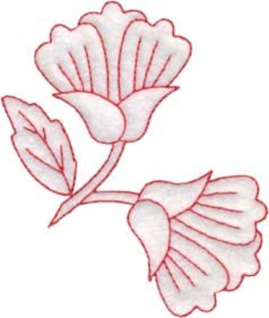 Picture of Cosmos Redwork - Single Machine Embroidery Design