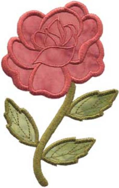 Picture of Rose Applique - Single Machine Embroidery Design