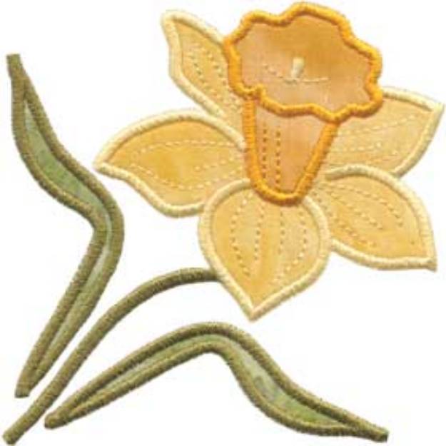 Picture of Daffodil Applique - Single Machine Embroidery Design
