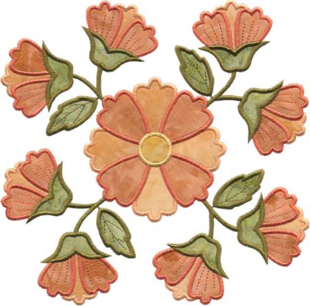 Picture of Cosmos Applique - Full-size Machine Embroidery Design