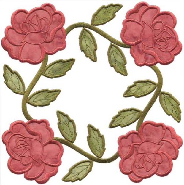Picture of Rose Applique - Full-size Machine Embroidery Design