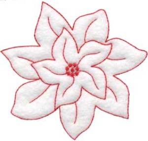 Picture of Poinsettia Redwork - Single Machine Embroidery Design