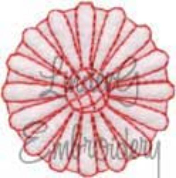 Picture of Aster center Redwork - Single Machine Embroidery Design