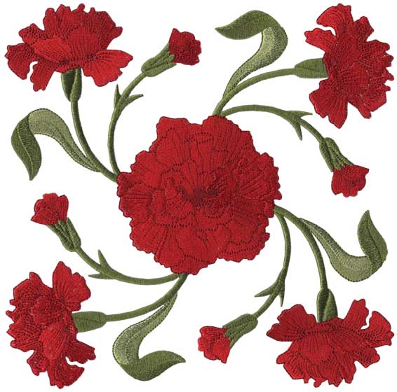 Carnation Filled full-size Machine Embroidery Design