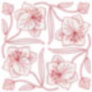 Picture of Gladiolus Redwork - Full-size Machine Embroidery Design