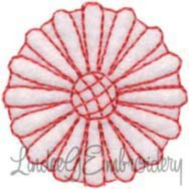 Picture of Aster Center Redwork -  50% Machine Embroidery Design