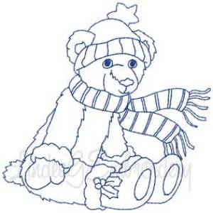 Picture of Scarf Bear Machine Embroidery Design