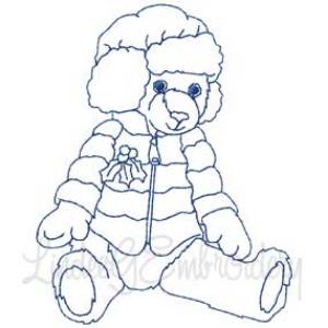 Picture of Holly Bear Machine Embroidery Design