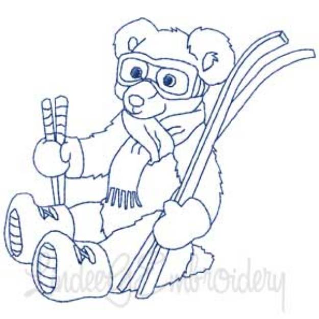 Picture of Ski Bear Machine Embroidery Design