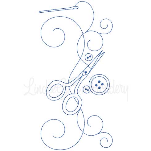 Scissors Machine Embroidery Design