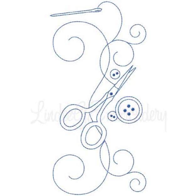 Picture of Scissors Machine Embroidery Design