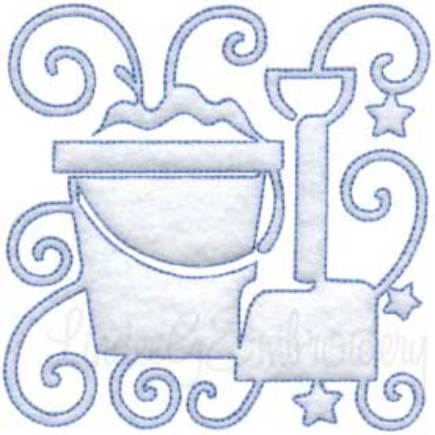 Picture of Sand Bucket Quilt Block Machine Embroidery Design