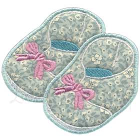Baby Shoes Applique Machine Embroidery Design