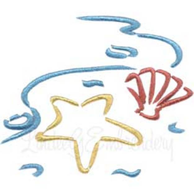 Picture of Star Fish & Shell Machine Embroidery Design