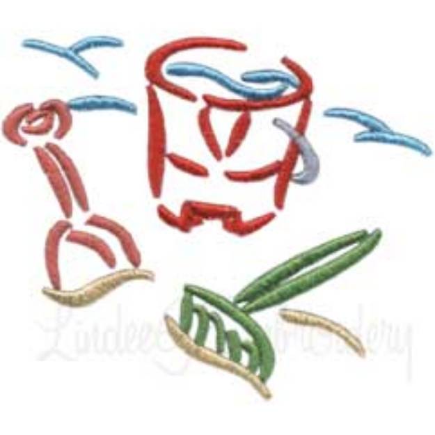 Picture of Sand & Pail Machine Embroidery Design