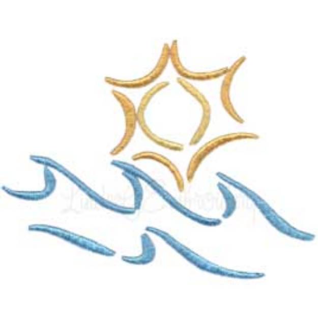 Picture of Sun & Waves Machine Embroidery Design
