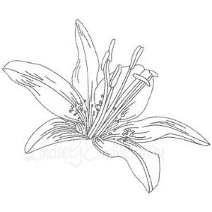 Picture of Day Lily Machine Embroidery Design