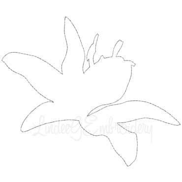 Day Lily - Placement Outline Machine Embroidery Design