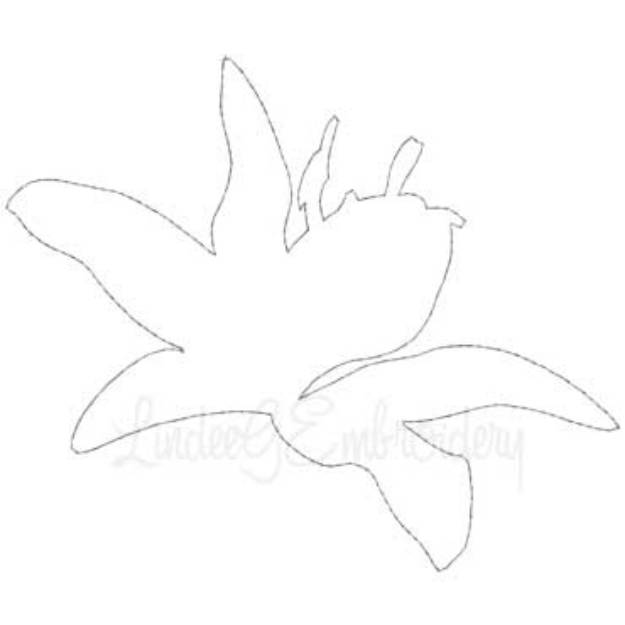 Picture of Day Lily - Placement Outline Machine Embroidery Design