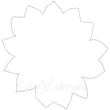 Zinnia - Placement Outline Machine Embroidery Design