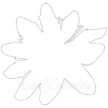 Passion Fruit Flower - Placement Outline Machine Embroidery Design