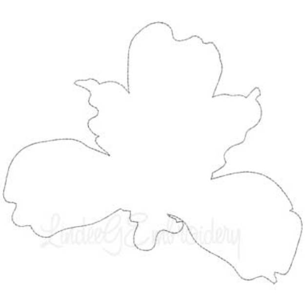 Picture of Siberian Iris - Placement Outline Machine Embroidery Design