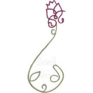 Picture of Deco Stemmed Flower Machine Embroidery Design