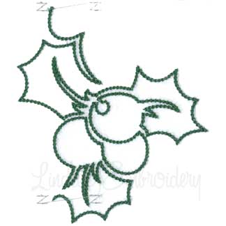Holly Continuous Border - Chain St. Machine Embroidery Design