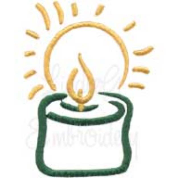 Picture of Short Candle Machine Embroidery Design