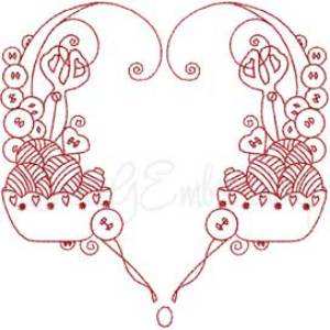 Picture of Redwork Sewing Design 6 Machine Embroidery Design