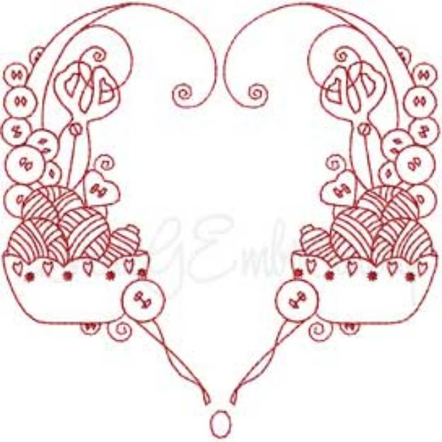 Picture of Redwork Sewing Design 6 Machine Embroidery Design