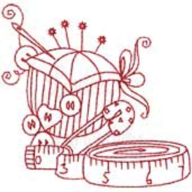 Picture of Redwork Sewing Design 45 Machine Embroidery Design