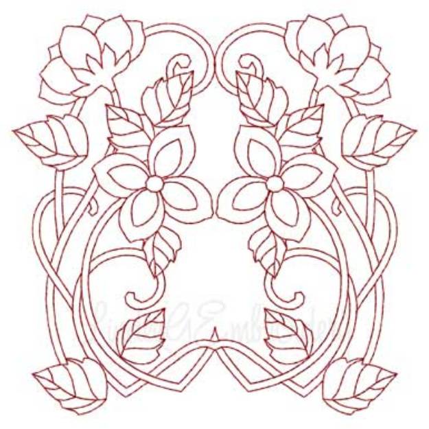Embroidery Stencil 5 Stylised Flowers