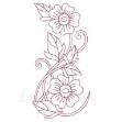 Picture of Deco Floral Redwork 10 - half (2 sizes) Machine Embroidery Design