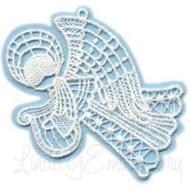 Angel with Harp Machine Embroidery Design