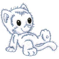 Retro Kitty 6 (outline) (3 sizes) Machine Embroidery Design