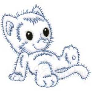 Picture of Retro Kitty 6 (outline) (3 sizes) Machine Embroidery Design