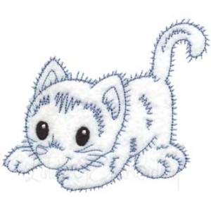 Picture of Retro Kitty 10 (outline) (3 sizes) Machine Embroidery Design