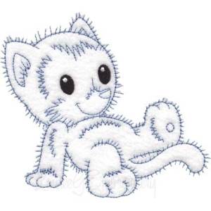Picture of Retro Kitty 6 (outline) (3 sizes) Machine Embroidery Design
