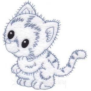 Picture of Retro Kitty 8 (outline) (3 sizes) Machine Embroidery Design