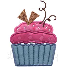 Cupcake  Applique Machine Embroidery Design