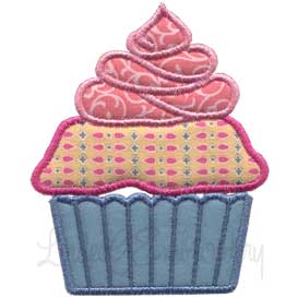 Cupcake 0 Applique Machine Embroidery Design