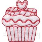Cupcake 5 Redwork (2 sizes) Machine Embroidery Design