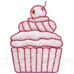 Cupcake 9 Redwork (2 sizes) Machine Embroidery Design